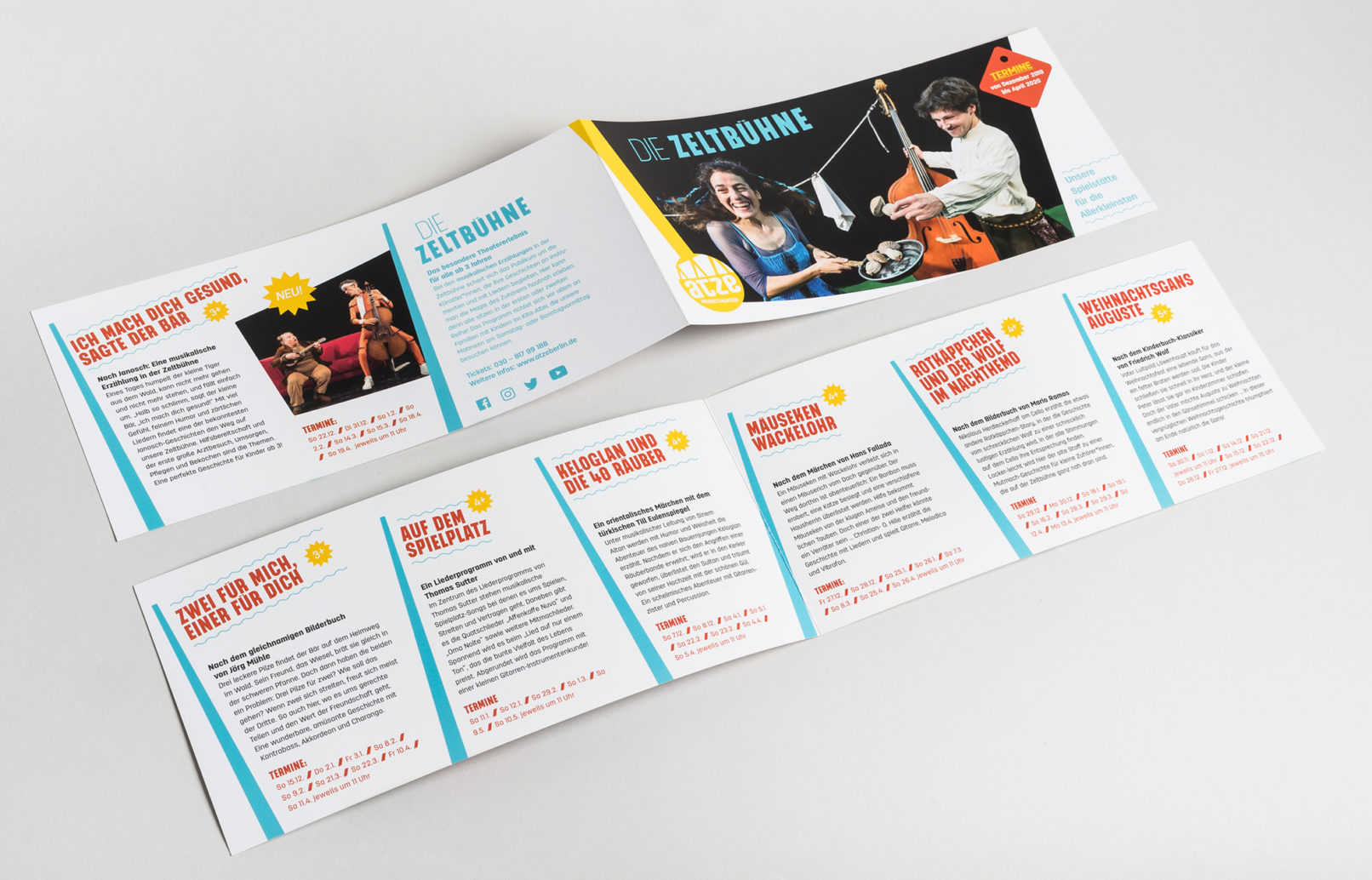 Klappkarte für die Zeltbühne